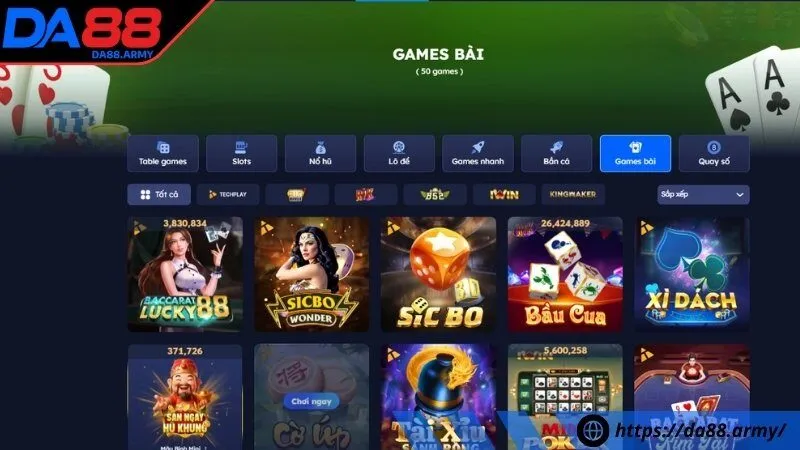 Giới thiệu DA88 qua game bài